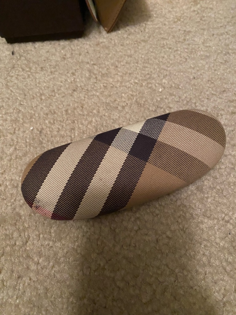 Burberry Plaid Eyeglass Case in Neutral Tones